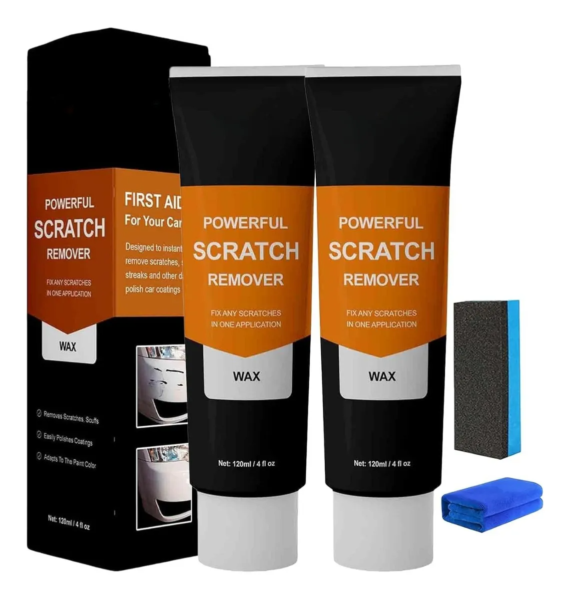 Auto-Kratzer-Entferner | Schnelle & Sichere Kratzer-Reparatur für jede Oberfläche - 1 + 1 Gratis!