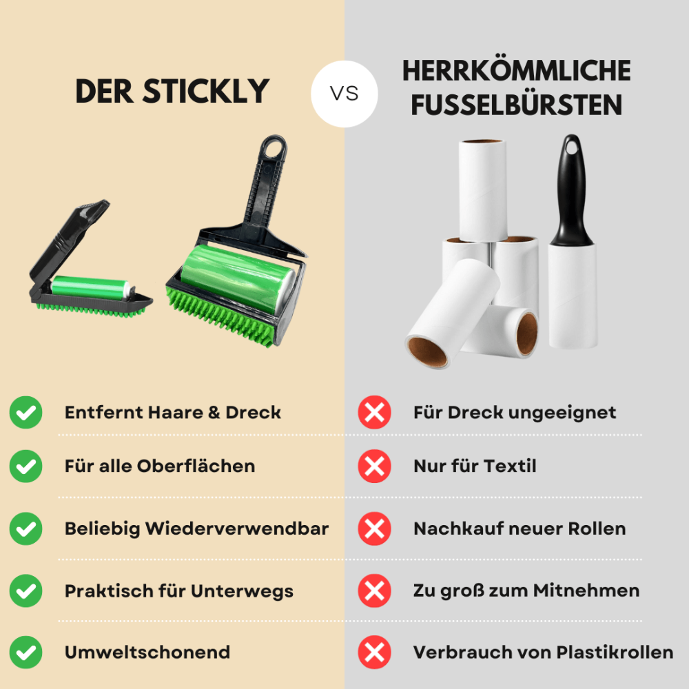 AllesHaustier | Das Stickly Tierhaarentferner & Pflege- Set