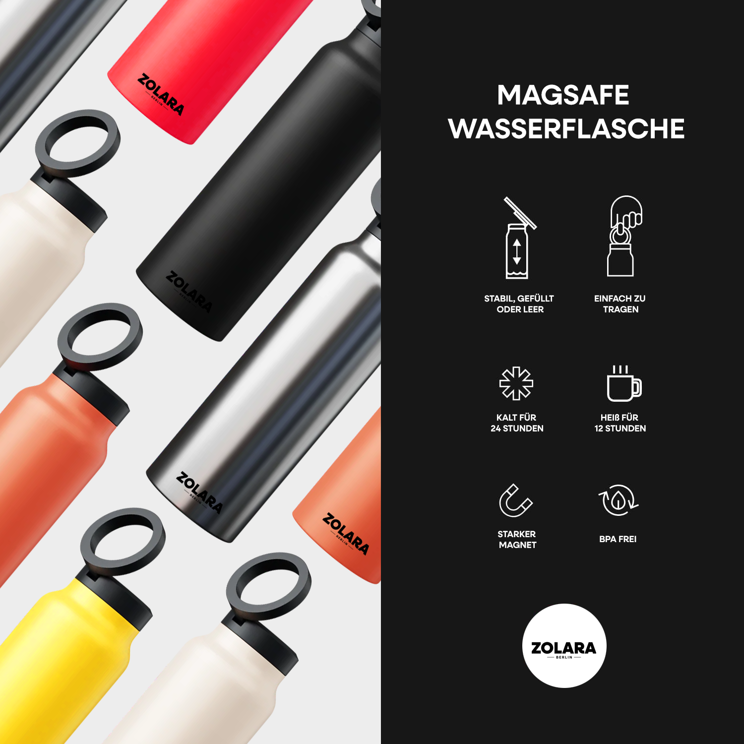 Magsafe Wasserflasche | Mit Magnetische Telefonhalterung