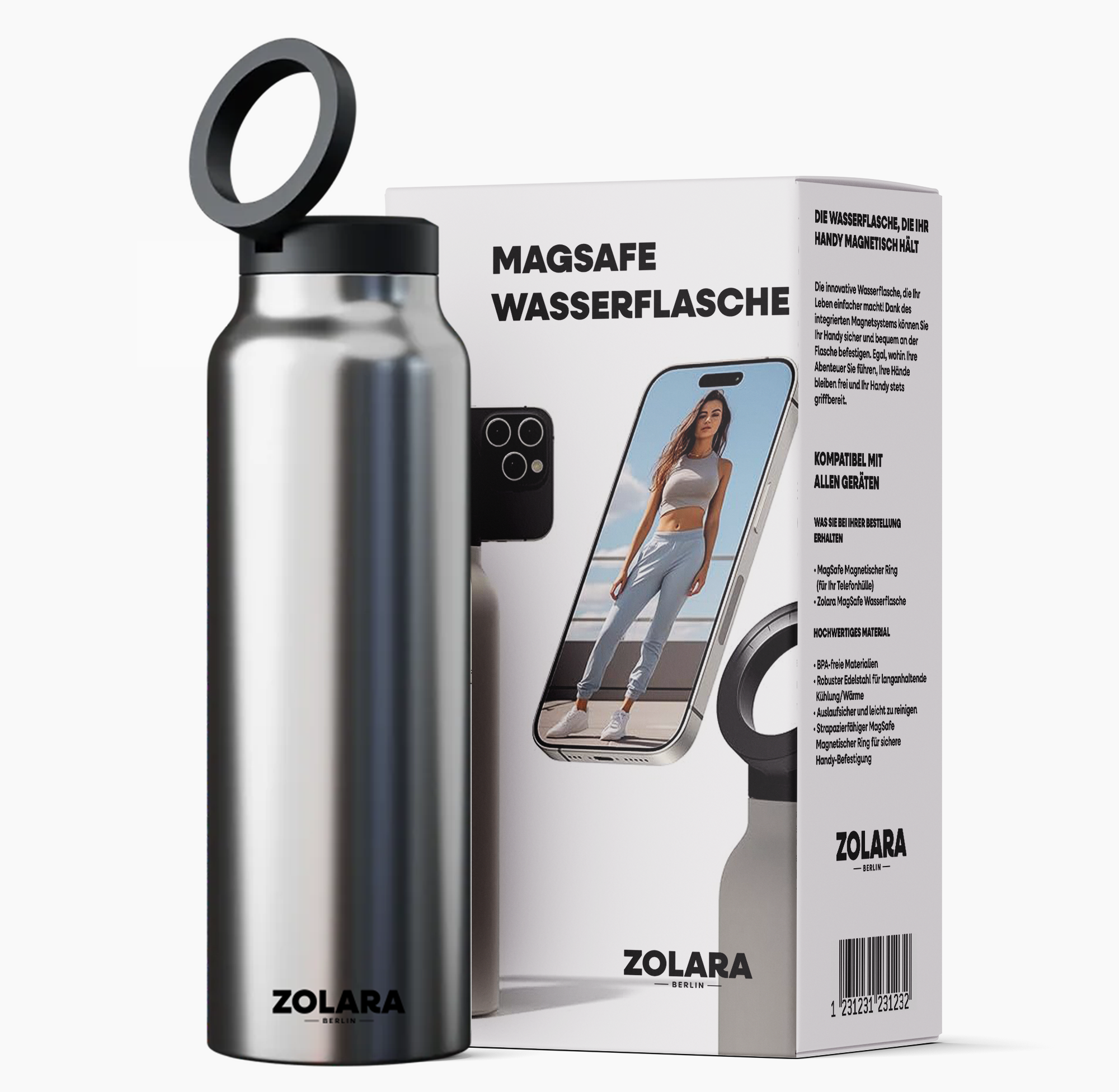 Magsafe Wasserflasche | Mit Magnetische Telefonhalterung