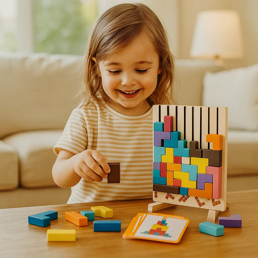 Montessori-Puzzleblöcke | Konzentration, Kreativität & Logik fördern