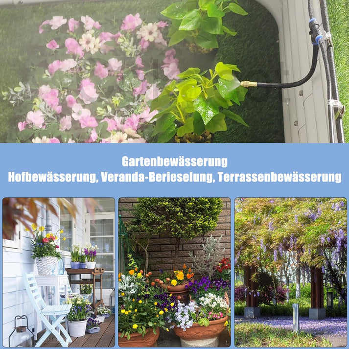 360° Garten-Nebel-System | Intelligente Kühlung & Präzise Bewässerung