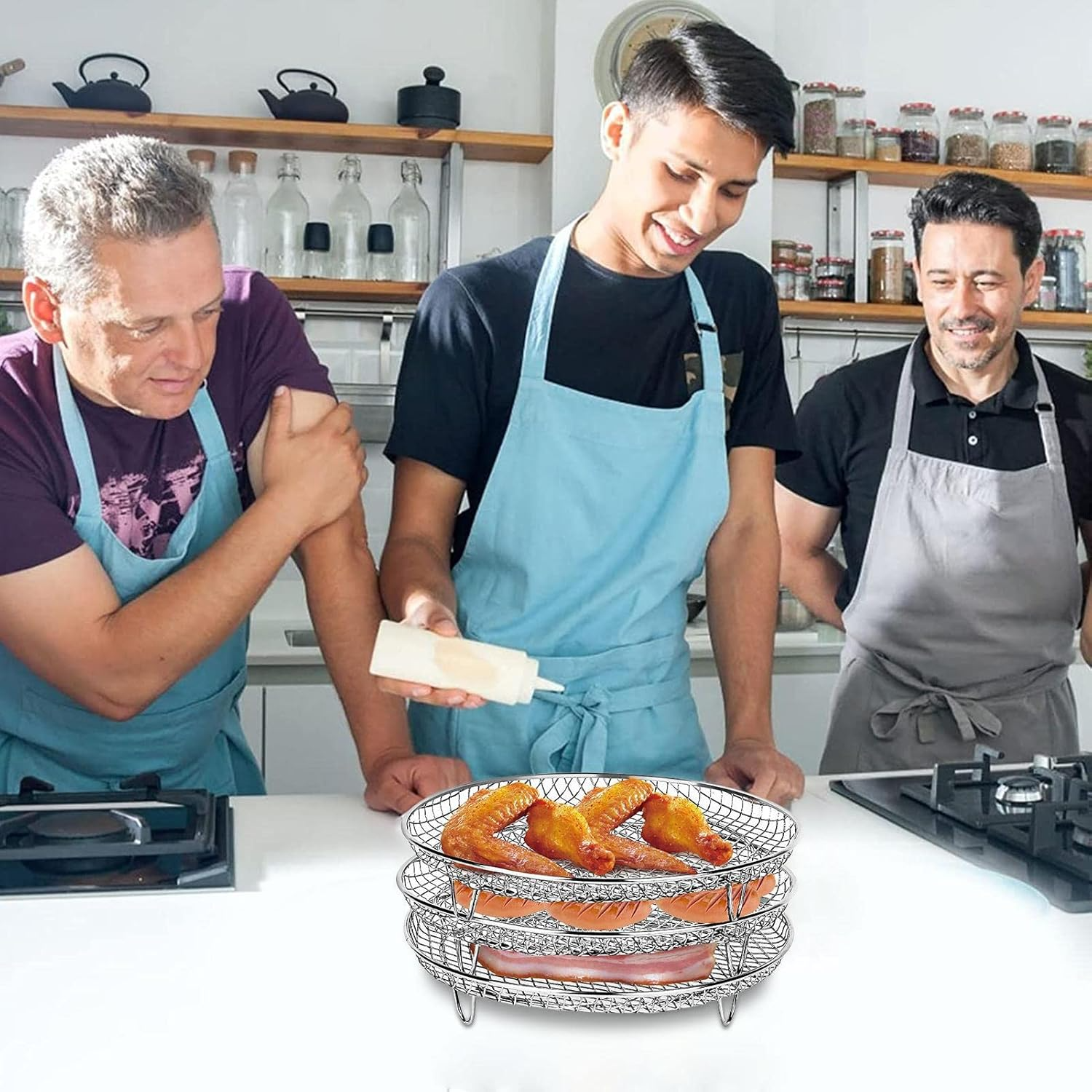 Stapelbare Luftfritiergestelle | Platzsparendes Frittieren leicht gemacht