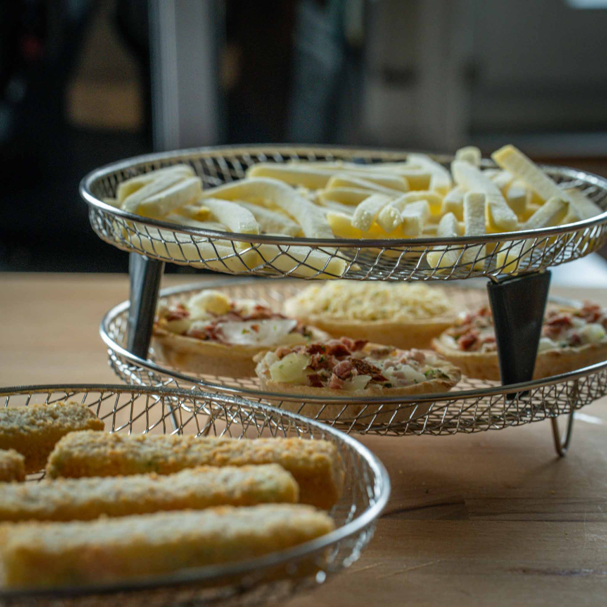 Stapelbare Luftfritiergestelle | Platzsparendes Frittieren leicht gemacht