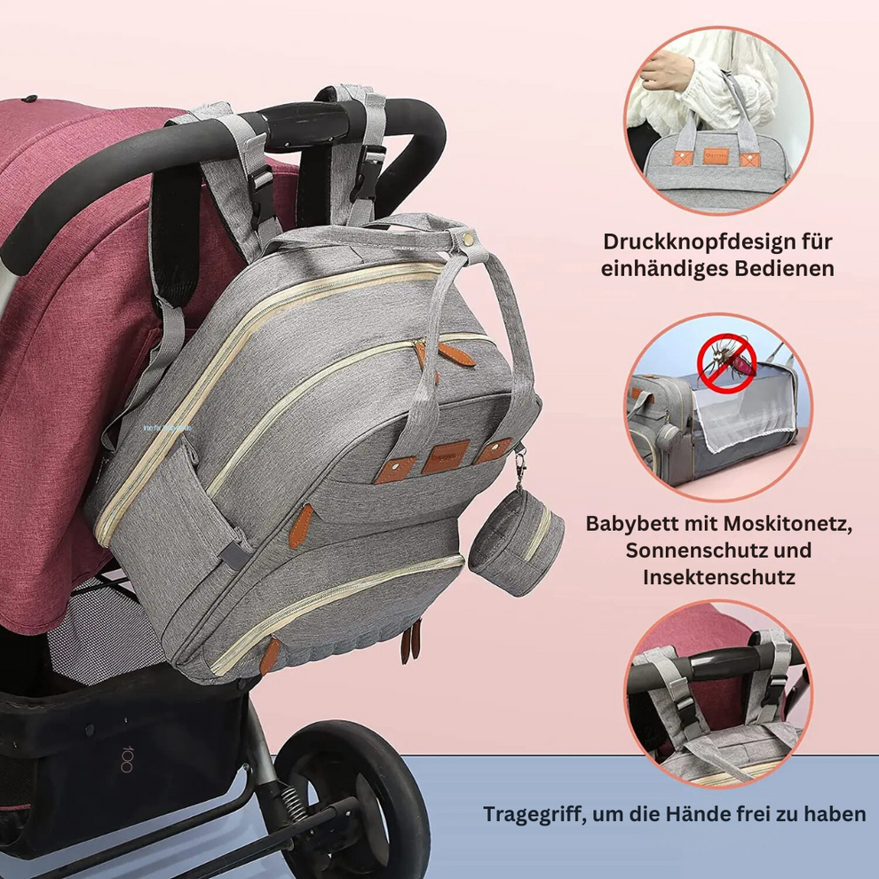 2-in-1-Baby-Wickelrucksack | Eingebautes Wickelbett