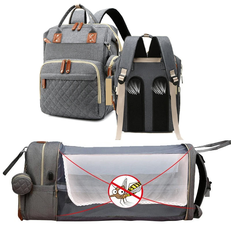 2-in-1-Baby-Wickelrucksack | Eingebautes Wickelbett