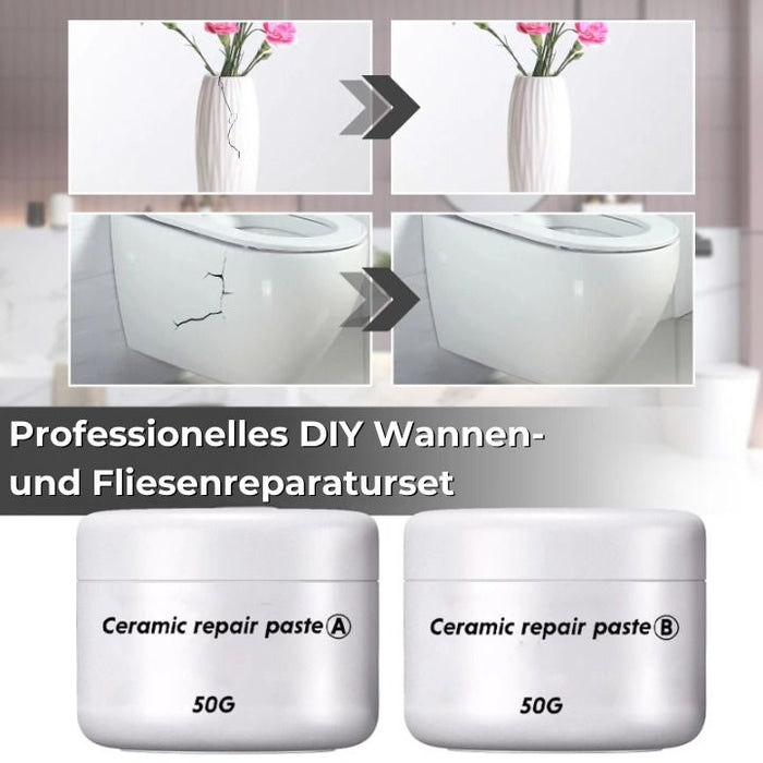 Keramik-Reparaturpaste | Schnelle und Einfache Reparatur von Fliesen - 1 + 1 Gratis!