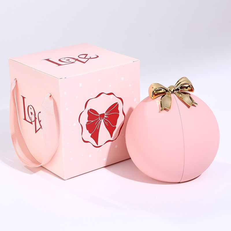Ball-Rosen-Box | Das Perfekte Geschenk mit einer Doppelherz-Halskette