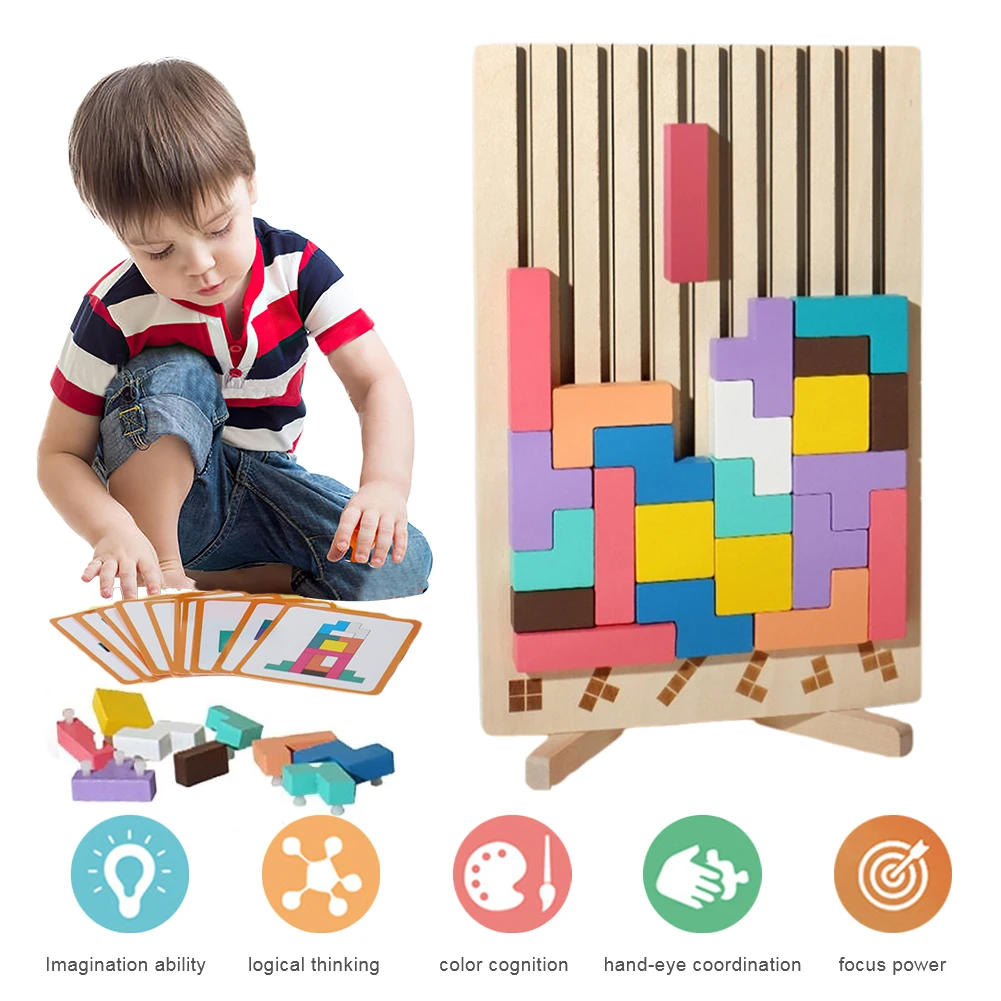 Montessori-Puzzleblöcke | Konzentration, Kreativität & Logik fördern