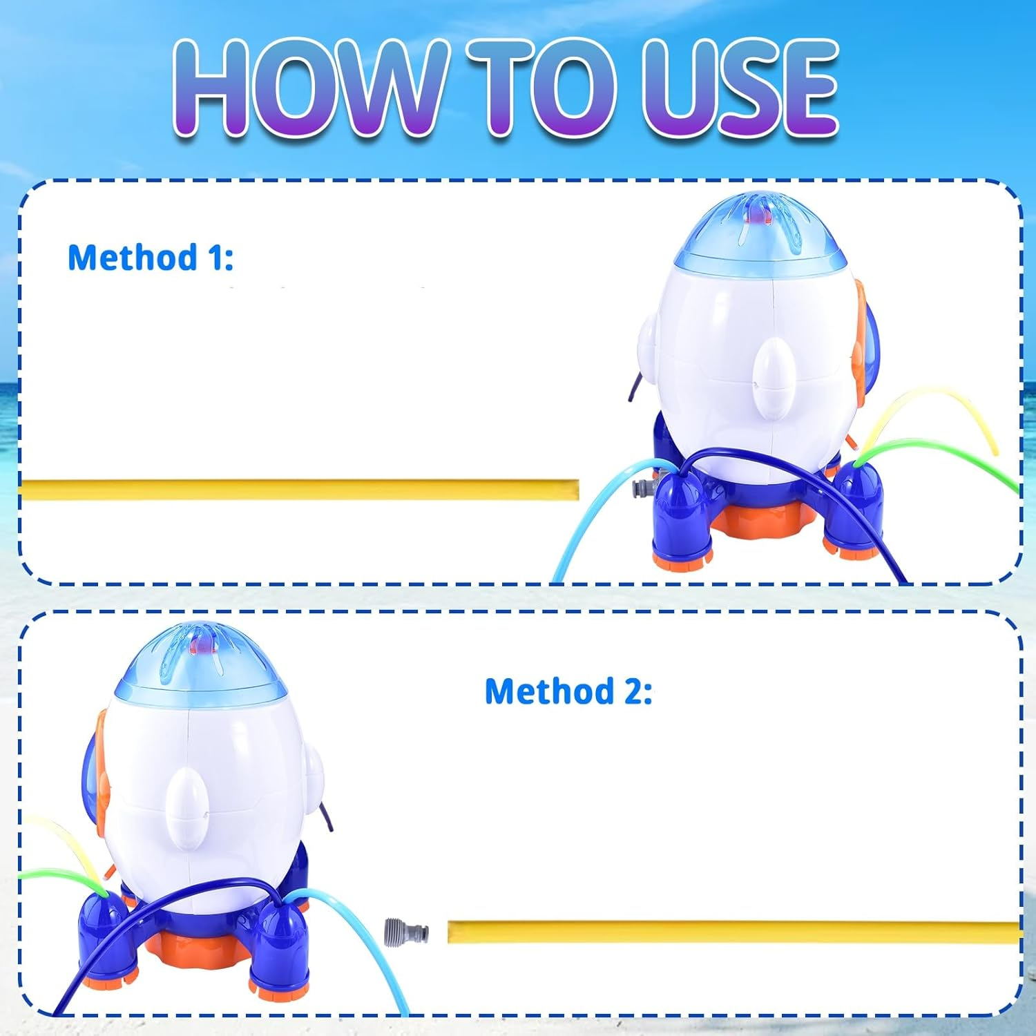 Raketen-Wassersprinkler | Sofortiger Sommerspaß für alle Altersgruppen - 1 + 1 GRATIS