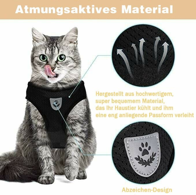 Verstellbares Katzengeschirr | Sicher, Bequem, Ausbruchsicher - 1 + 1 GRATIS
