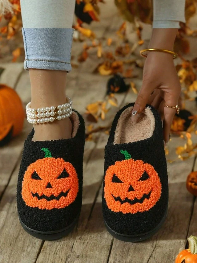 Zolara Niedliche Halloween Kürbis Hausschuhe