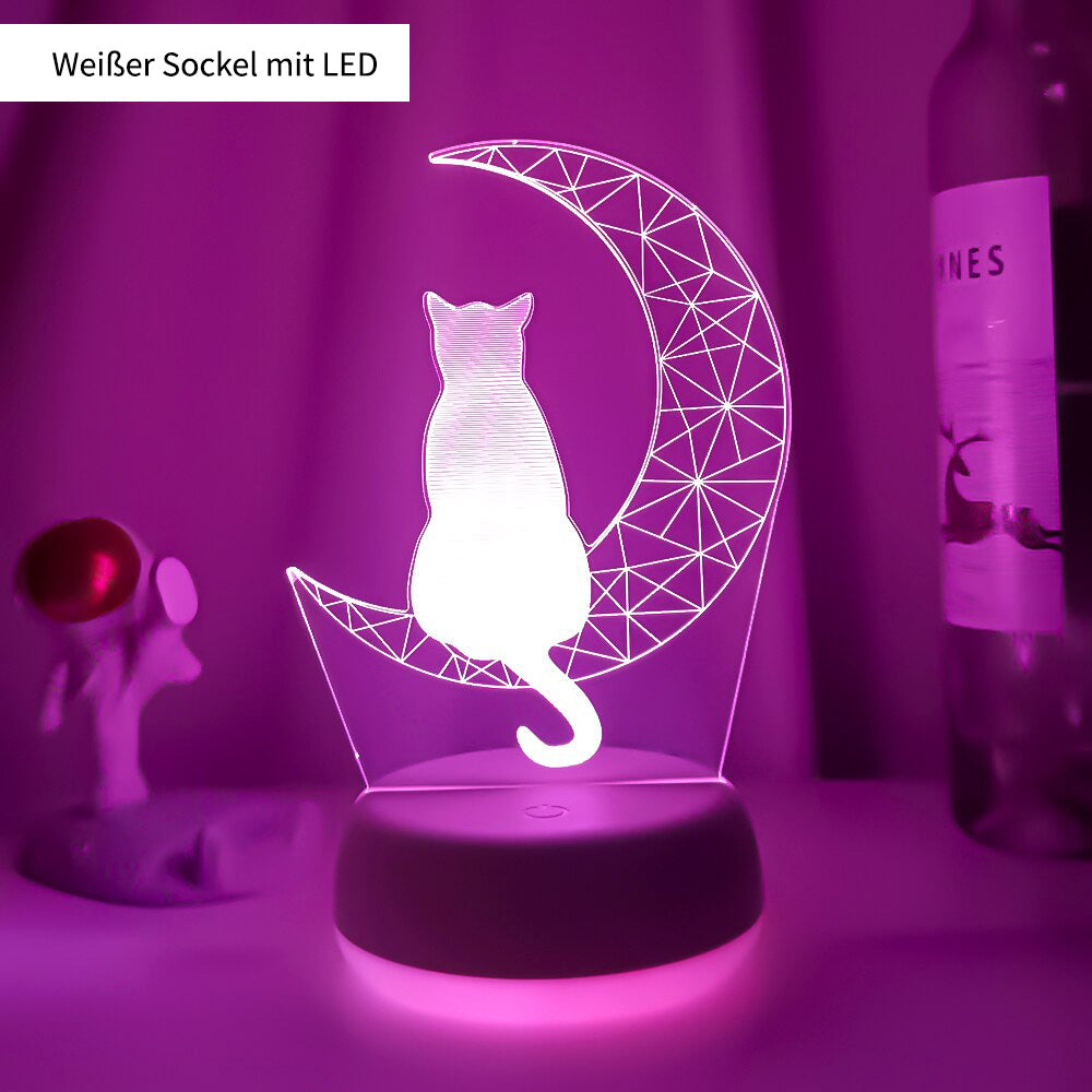 Zolara 3D Mond Katze LED Nachtlicht