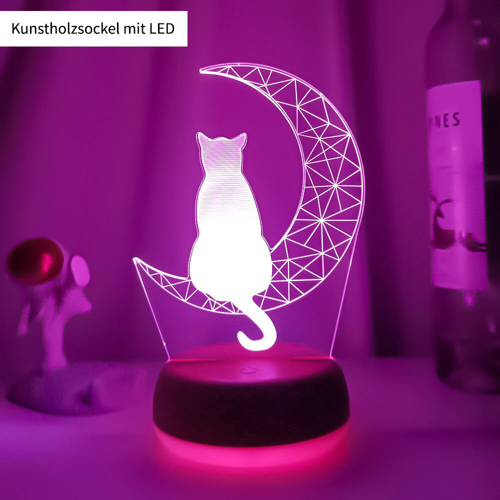 Zolara 3D Mond Katze LED Nachtlicht