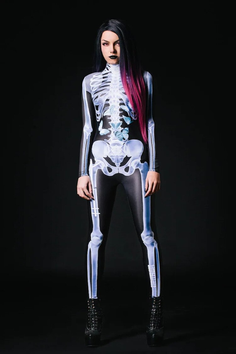 Zolara GlowInTheDark BoneCurve Skelett Bodysuit