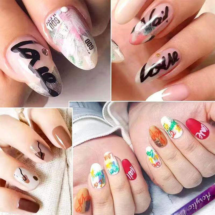 12-Farben-Nailart-Stift | Ultradünne, leuchtende Farbtöne