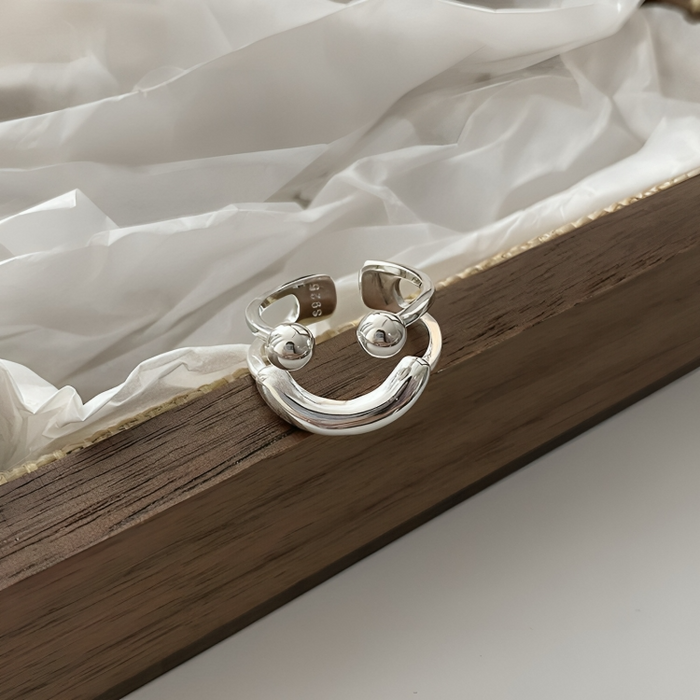 Smiley-Gesicht Ring | Verstellbarer Minimalistischer Charme