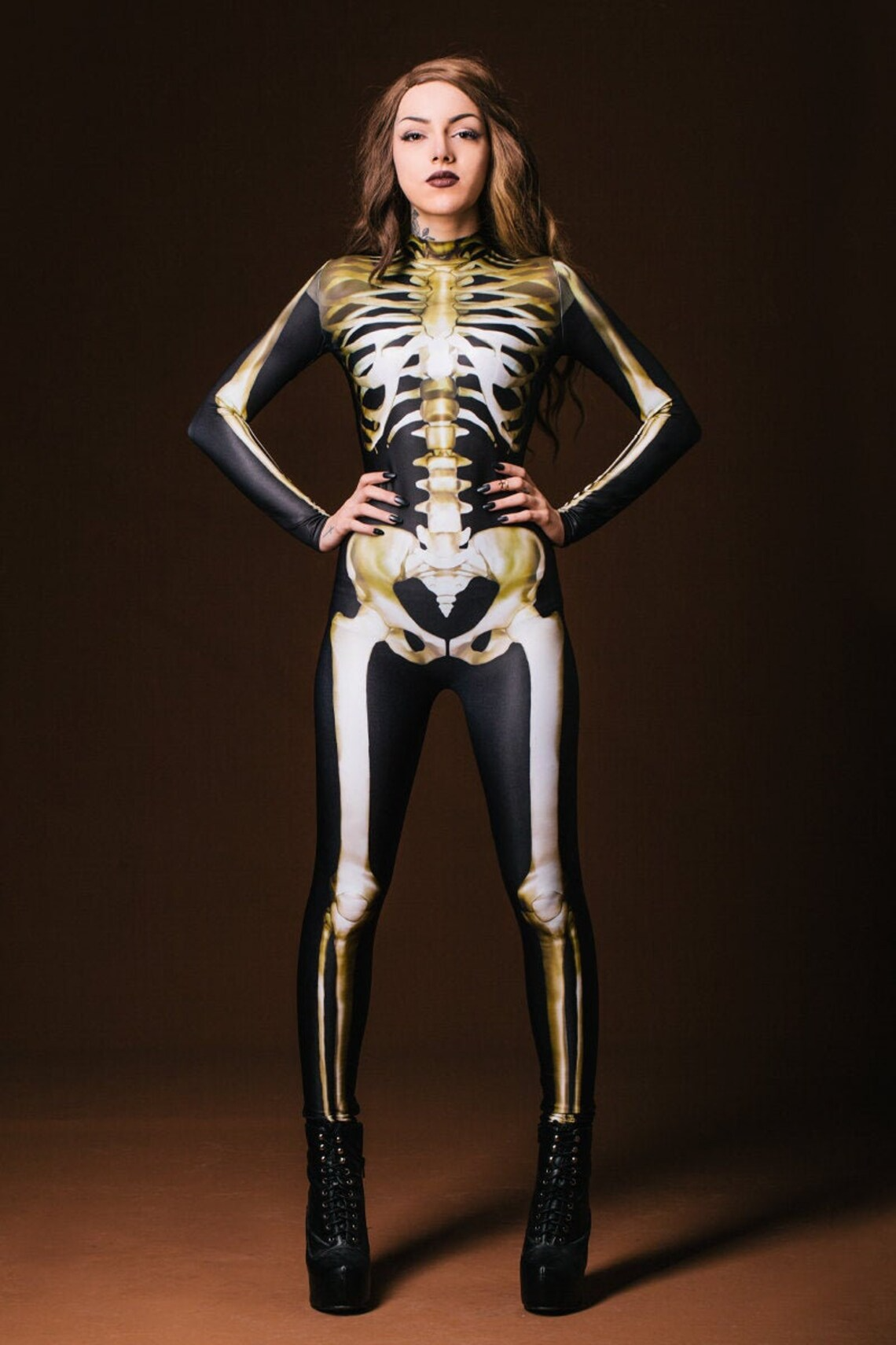 Zolara GlowInTheDark BoneCurve Skelett Bodysuit