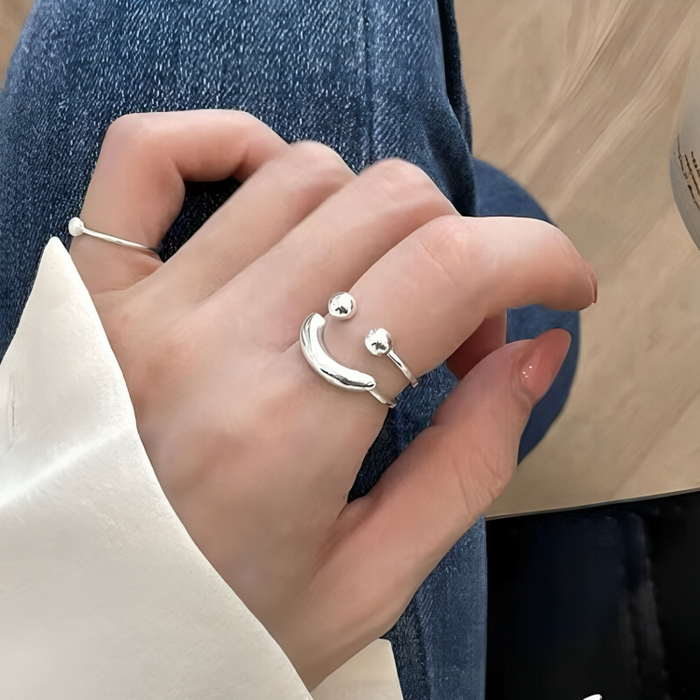 Smiley-Gesicht Ring | Verstellbarer Minimalistischer Charme