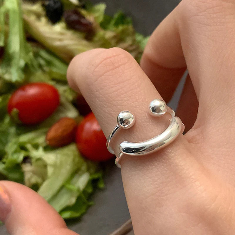 Smiley-Gesicht Ring | Verstellbarer Minimalistischer Charme