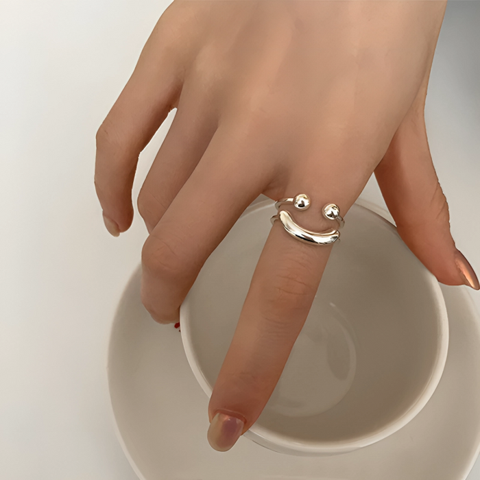 Smiley-Gesicht Ring | Verstellbarer Minimalistischer Charme