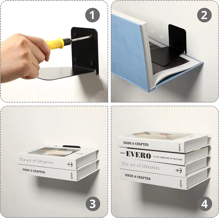 Versteckte Schwebende Bücherregale | Ein Aufgeräumter, Minimalistischer Look - 1 + 1 Gratis!