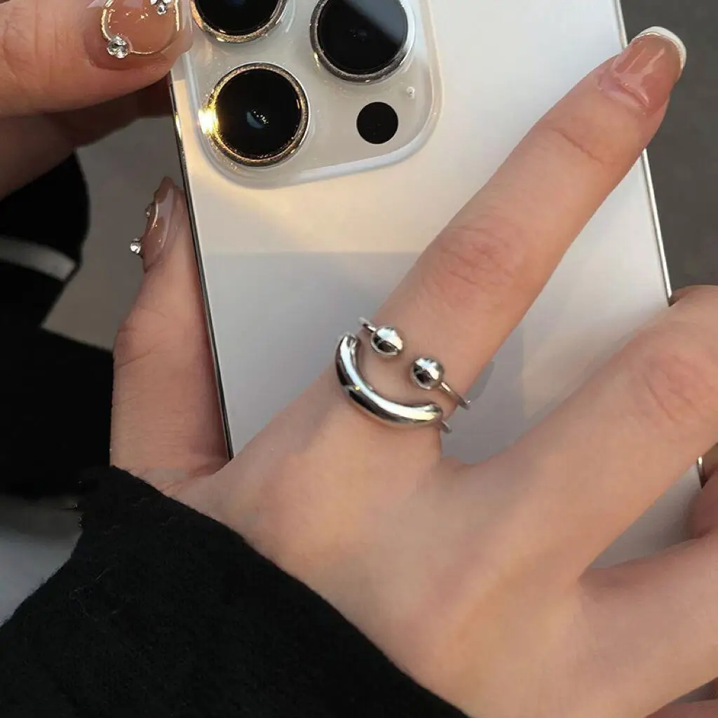 Smiley-Gesicht Ring | Verstellbarer Minimalistischer Charme