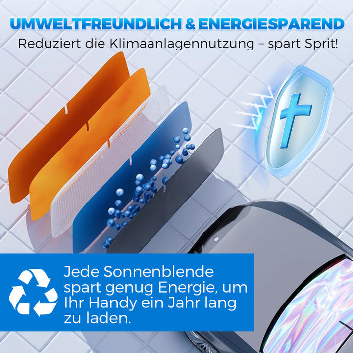 Laser-reflektierende Windschutzscheibe | Schlankes Design, Schnelles Aufstellen, Kompaktes Falten
