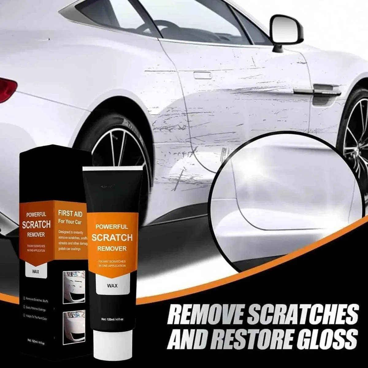 Auto-Kratzer-Entferner | Schnelle & Sichere Kratzer-Reparatur für jede Oberfläche - 1 + 1 Gratis!