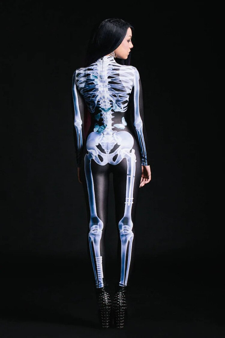 Zolara GlowInTheDark BoneCurve Skelett Bodysuit