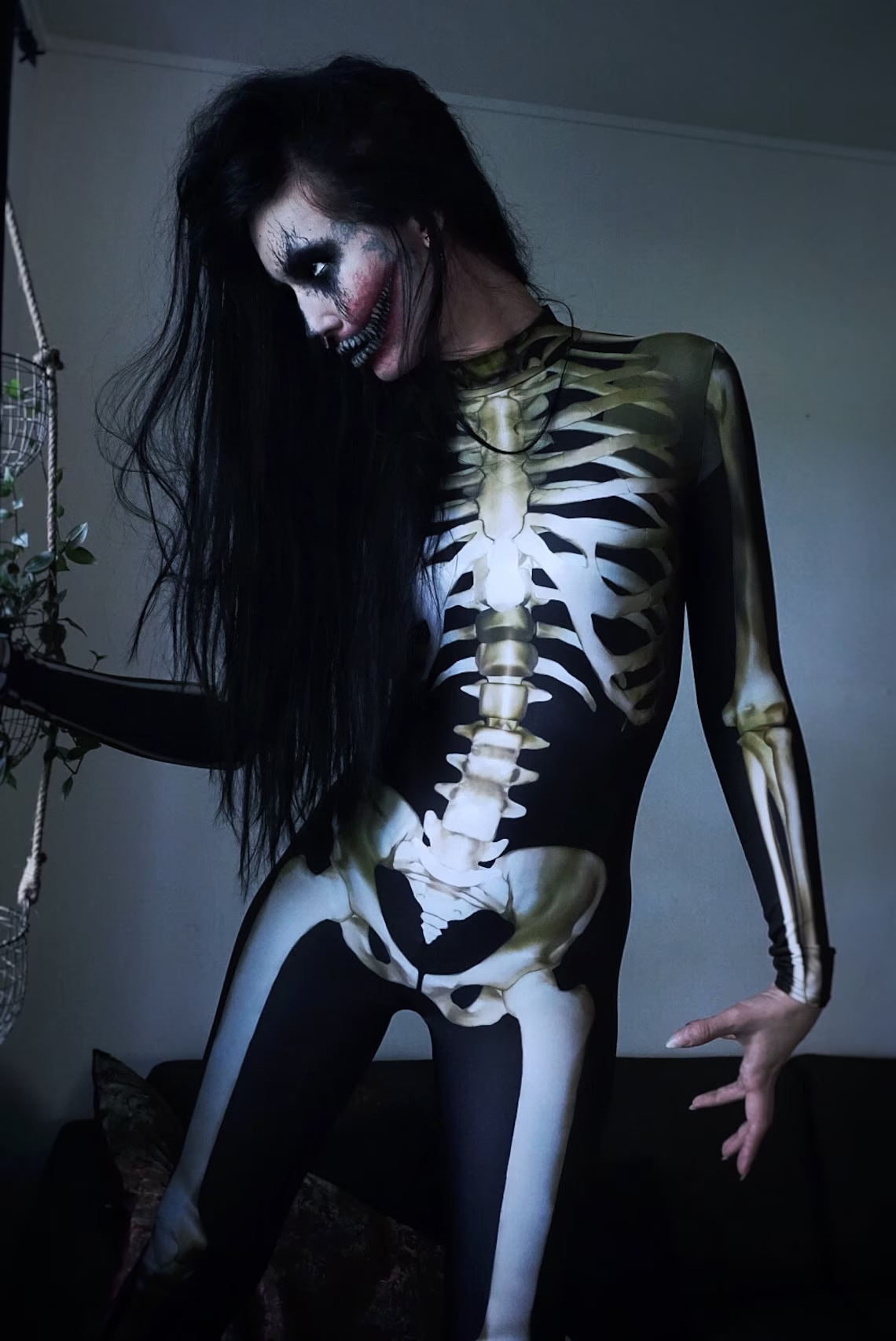 Zolara GlowInTheDark BoneCurve Skelett Bodysuit