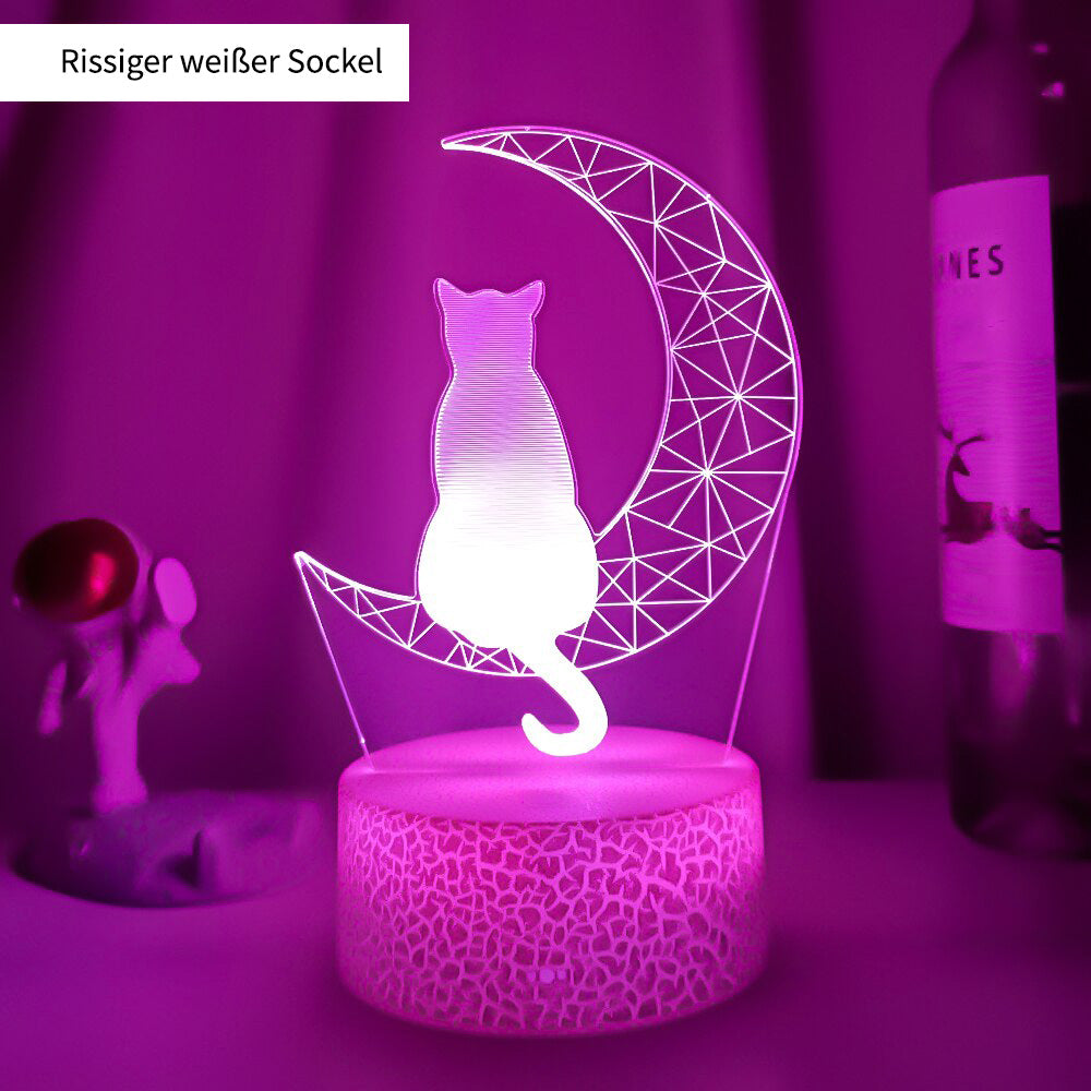 Zolara 3D Mond Katze LED Nachtlicht