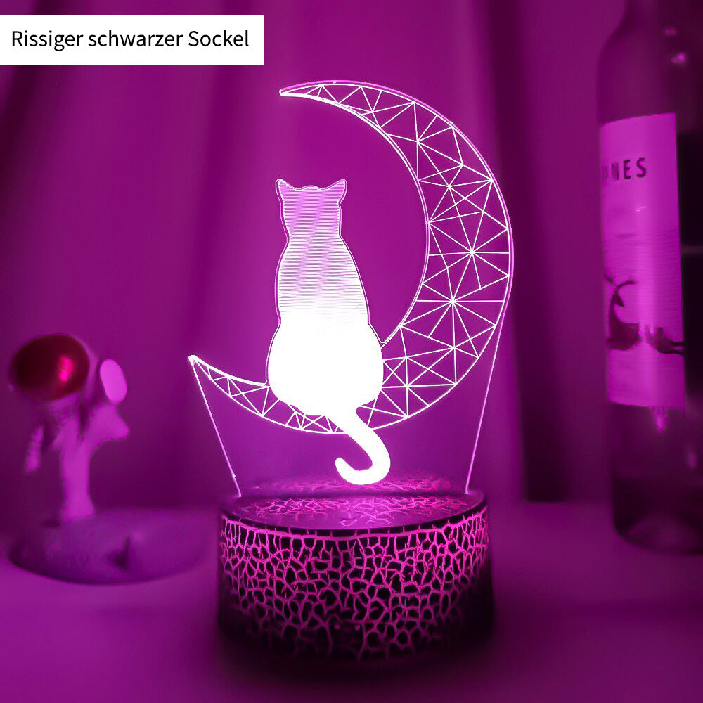 Zolara 3D Mond Katze LED Nachtlicht