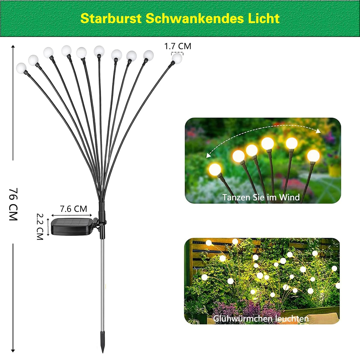 Glühwürmchen-Lampen | Solar LED betriebene Lichter