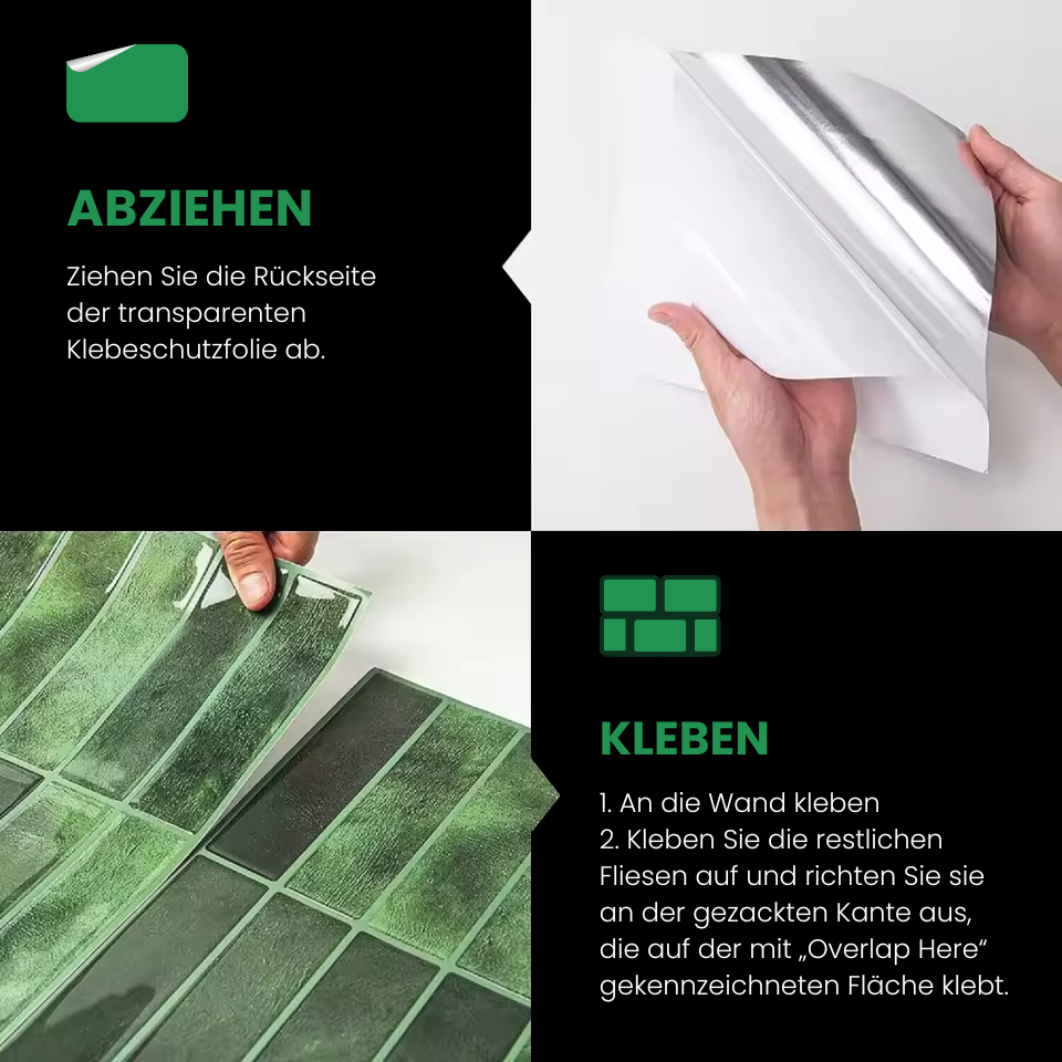 Selbstklebende Wandfliesen | Einfache, stilvolle Wandlösung